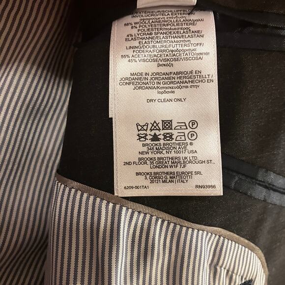 Brooks Brothers Explorer Blazer Jacket 44L Black Madison Fit Two Button Wool - Picture 10 of 13